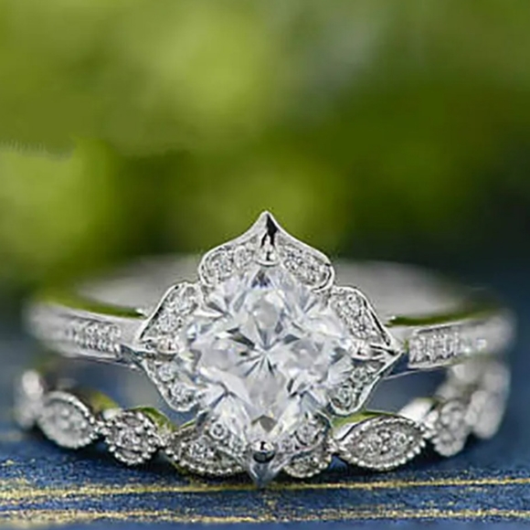 Jewelry - 🎀925-1.5ct. Princess Double Band Diamond 💎  Ring